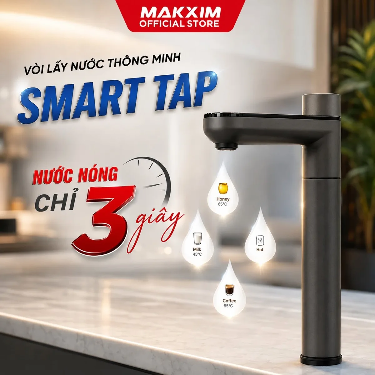 Nước nóng chỉ 3 giây