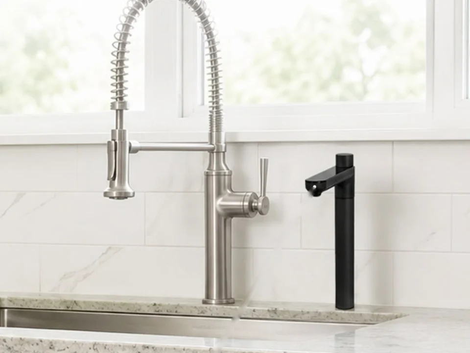 Smart Tap lắp cạnh vòi rửa trong căn bếp hiện đại
